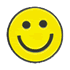 Smiling face pin